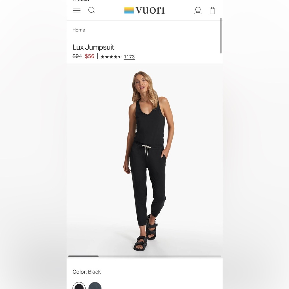 Vuori Black Lux Jumpsuit